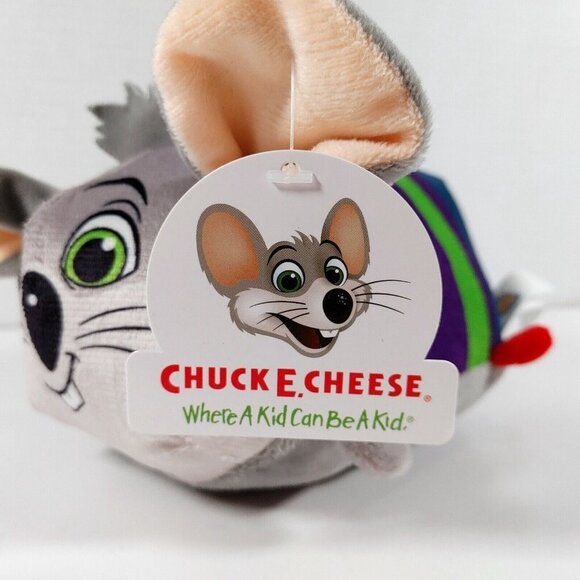 Chuck E  Cheese Mouse Plush Good Stuff Animal Pizza Rare Small 6 inch NEW - Picture 4 of 5